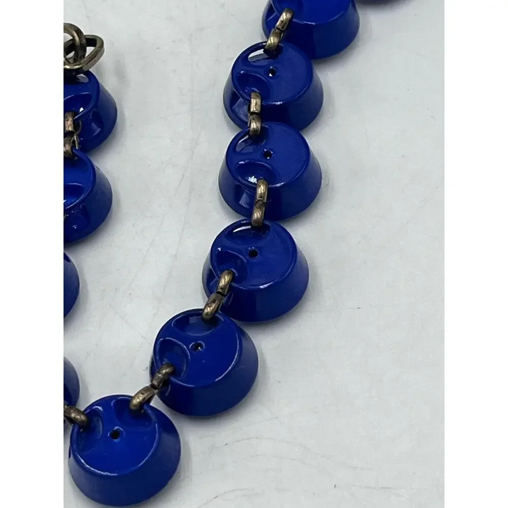 J. Crew Bright Blue‎ Brûlée Faceted Bezel Set Collar Rhinestone Necklace